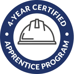 Badge that says 4-Year Certified Apprentice Program