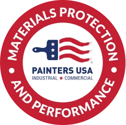 Badge that says Materials Protection And Performance with the Painters USA logo in the center of the badge
