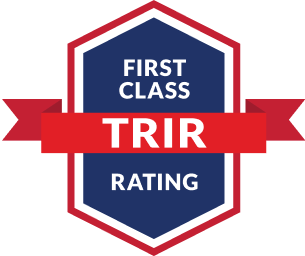 TRIR badge that says First Class TRIR Rating