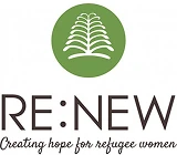 Re:New Logo that says, Creating home for refugee women