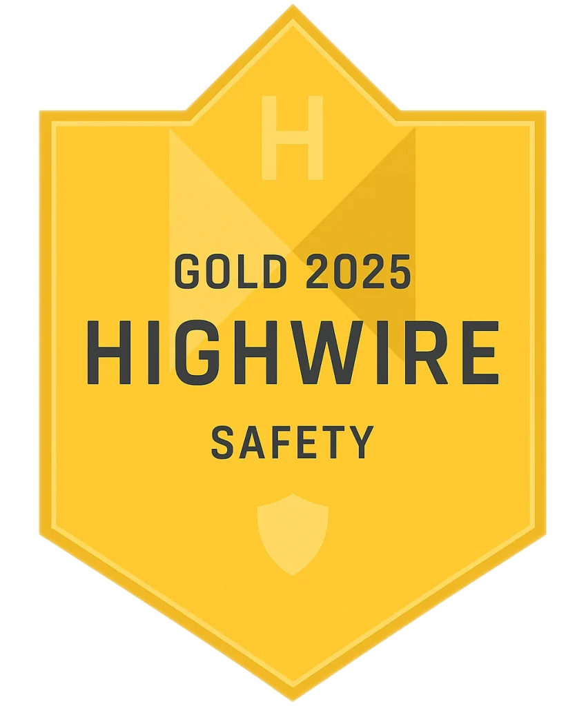 Badge that says, Gold 2025 Highwire Safety